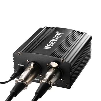Neewer 1-Kanal 48V Phantom Power Supply+Adapter+Et XLR Audio Kabel til Enhver Kondensator Mikrofon Optagelse