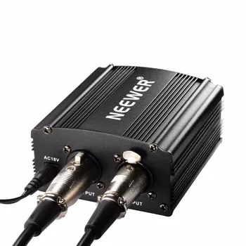 Neewer 1 - Kanal 48V Phantom Power Supply Slags Adapter Da XLR Audio Kabel til Kondensator mikrofon oprettet Udstyr til at Optage Musik