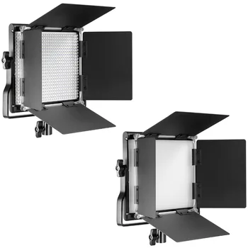 Neewer 660 LED Video Lampe Bi-Color Dæmpbar 3200-5600K med U-Beslag Barriere+2 Stk Li-ion Genopladeligt Batteri+USB-Oplader