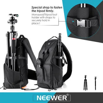 Neewer kamera taske 24.9x20x42.9 cm skulder rygsæk Holdbar Vandtæt Sort til Nikon, Canon, Sony, Pentax Olympus DSLR