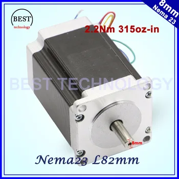 NEMA 23 CNC-stepmotor 57x82mm 3A 2.2 N. m D=8MM 315Oz-i Nema23 CNC Router Gravering med fræser 3D-printer i Høj Kvalitet