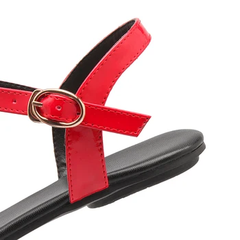 NEMAONE sort hvid rød til Kvinder Sandaler 2016 Nye Sommer ankel rem Sandaler, Klip-Klappere størrelse 33-40 Sko Flad Sandal