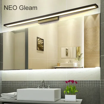 NEO Glimt, Hvid/Sort Moderne badeværelse / toilet LED foran spejlet lys badeværelse Aluminium spejl lys 0.4-1m 8-24W 85-265V