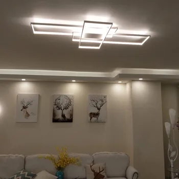 NEO Glimt Rektangel Aluminium Moderne Led-loftsbelysning til stue, soveværelse AC85-265V Hvid/Sort Loft Lampe Inventar