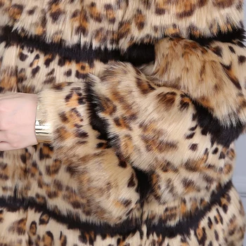 Nerazzurri Leopard Frakke Kvinder Furry Bløde Vinter Faux Fur Jakken Luksus Varm Kvindelige Fake Pels Plus Størrelse 4XL 5XL 6XL 7XL