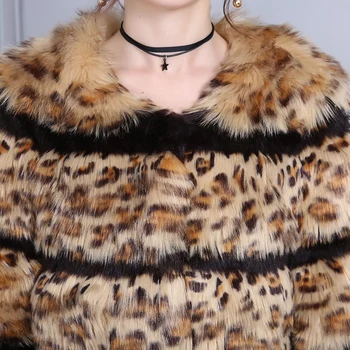 Nerazzurri Leopard Frakke Kvinder Furry Bløde Vinter Faux Fur Jakken Luksus Varm Kvindelige Fake Pels Plus Størrelse 4XL 5XL 6XL 7XL