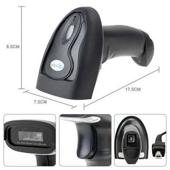 NETUM Trådløse 2D QR Barcode Scanner for Bluetooth-CCD-Læser, USB-Imager Scan Til Mobile Betaling Computer Skærm Scanner NT-1228