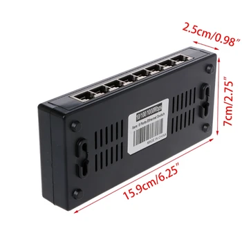 Netværk 8-Port Gigabit Switch Switch, 8 Port 10/100 / 1000 mbps Base Gigabit Ethernet-Netværk Switch EU Stik