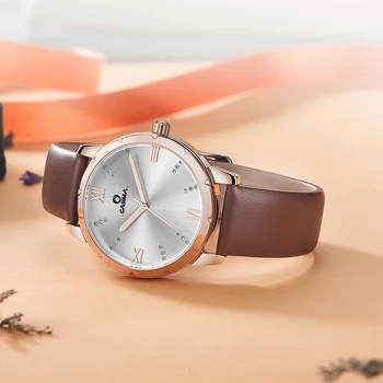 New luxury-brand-ure, kvinder mode, enkel mænds læder ure vandtæt Casima 2626