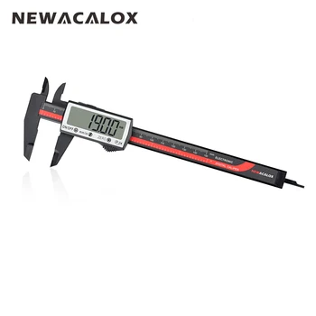 NEWACALOX Carbon Fiber Touch Digital Skydelære Ekstra Stort LCD-Tv med Inch/Metrisk Omdannelse 0-6 Mm/150 mm Værktøj til Måling af