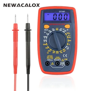 NEWACALOX Elektrisk Instrument, Digitalt LCD-Display Multimeter AC/DC-Amperemeter Voltmeter Ohm Clamp Meter Tester Værktøj