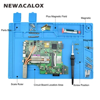 NEWACALOX varmeisolering Silikone Pad Bruser Mat Vedligeholdelse Platform for BGA Lodning Reparation Station Med Magnetisk Afsnit