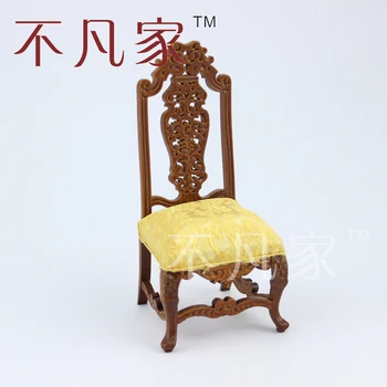 Nice hånd udskåret stol Dukkehus 1/12 scale fine miniature møbler model