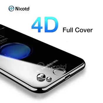 Nicotd 4D (Nye 3D) Fuld Dækning Temepred Glas Til iPhone 8 7 6 6s Plus Nano-Belagt Anti-Shock Screen Protector Til iPhone X 10