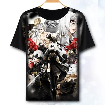 NieR:Automater 2B T-shirt Spil NieR Automater 9SCosplay T-shirt Mode Mænd, Tops Tees