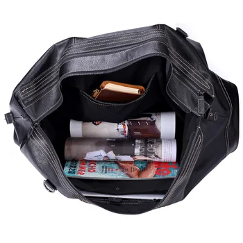 NIUBOA Mænd rejsetasker Multifunktions-Mænd Er Ægte Læder rejsetaske Stor Kapacitet Håndtaske Naturlige Tote Taske Til Business Mand