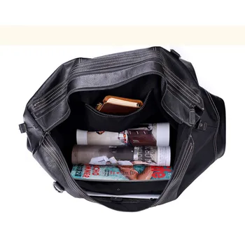 NIUBOA Mænd rejsetasker Multifunktions-Mænd Er Ægte Læder rejsetaske Stor Kapacitet Håndtaske Naturlige Tote Taske Til Business Mand
