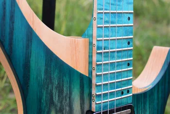 NK Hovedløse Elektrisk Guitar steinberger style Model blue burst Farve Flamme ahorn Hals på lager Guitar gratis fragt