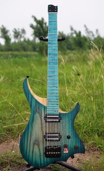 NK Hovedløse Elektrisk Guitar steinberger style Model blue burst Farve Flamme ahorn Hals på lager Guitar gratis fragt