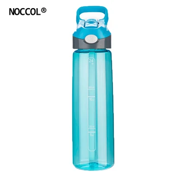 NOCCOL Øko-Venligt Sunde drikkedunk Høj Kvalitet Voksne Sport Farvet BPA-Fri Plast Halm Type Drinkware Kolbe Med Låg