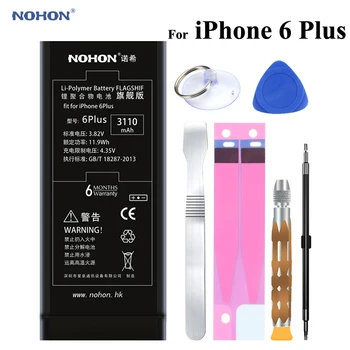 NOHON Batteri 3110mAh Til Æbler iPhone 6 Plus 6P 6Plus Høj Reelle Kapacitet er Indbygget jeg Telefonen Li-polymer-Batterier Med Værktøjer+røg pakke
