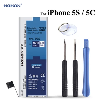 NOHON Indbygget Batteri til Apple iPhone 5S 5C 5GS Reelle Kapacitet 3.8 V 1560mAh Li Lithium-polymer Batterier Med Værktøjer