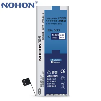 NOHON Indbygget Batteri til Apple iPhone 5S 5C 5GS Reelle Kapacitet 3.8 V 1560mAh Li Lithium-polymer Batterier Med Værktøjer