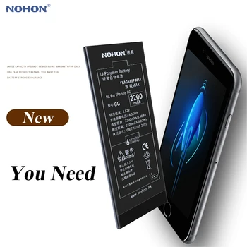 NOHON Til Apples iPhone 6 6G iPhone6 2200mAh Batteri Høj Reelle Kapacitet er indbygget i Telefonen Batería Udskiftning af batterier + Gratis Værktøjer