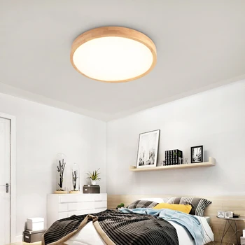 Nordisk Enkelt og Moderne EGETRÆ Loft Lampe Ultra tynd Japansk LED-loftsbelysning Til Soveværelse, Stue Køkken, Balkon Undersøgelse
