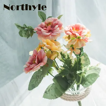 Northyle kunstige te rose blomster decor falske blomster flores bryllup dekoration real silk flower touch