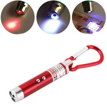 NOYOKERE 3 I 1 Rød Laser Pointer Pen Lommelygte Falske Penge Detektor Klatring Krog