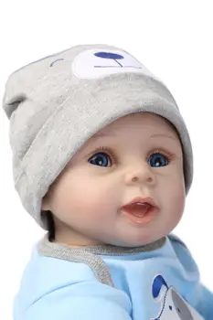 NPKCOLLECTION 22inch 55 cm silikone reborn dukker engros naturtro baby drenge nyfødte mode dukke Julegave nytår gave