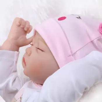 NPKCOLLECTION Realistisk Reborn Baby Doll Hår Rødder Blød Silikone 22inch 55 cm Livagtig Dukke Nyfødt Pige XMAS Gave