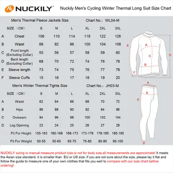 NUCKILY Mænds Cykel-Jersey Sat Vandtæt, Vindtæt Vinter Ridning Jakke Termisk Fleece Gel Pad Cykling Tights Sæt NJ604-903-W