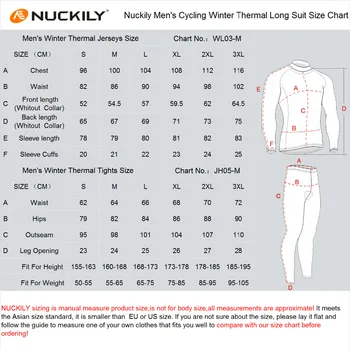 Nuckily Vinter Cykling sæt Mænds polyester midt vægt termisk fleece cyklus jersey med skum pad tights sæt NJ532-NS900-W