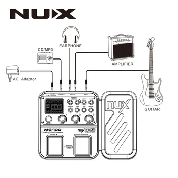 NUX MG-100 Modellering Guitar Processor Guitar-Effekt-Pedal Drum Tuner, Optager Multi-funktion Med Guitar-Modellering Processor