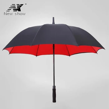 NX-Stort Golf dobbelt lag paraply Semi automatisk solen strongs vindtæt håndtere lange regn kvinder umbrella corporation