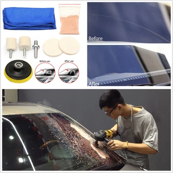 Ny 1 Sæt Universal Bil Forruden Vindue Scratch Reparation Remover Glas Polering Kit Auto-Polering & Slibning Materialer, Værktøjer