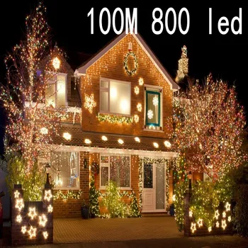 Ny 100 meter 800 LED julelys 8 Modes for Sæsonåben Dekorative Jul, Ferie, Bryllup Parter Indendørs / Udendørs Brug