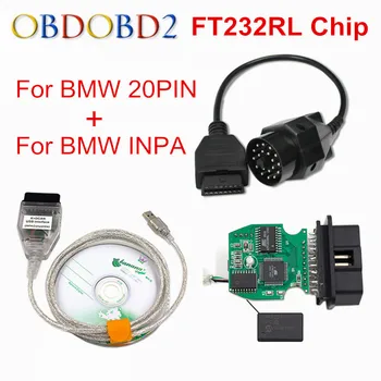 Ny BMW INPA K kan inpa FT232RL Chip k d USB-OBD2 Interface INPA Ediabas for BMW med 20PIN At 16PIN Bedste Rabat