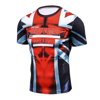 Ny Britisk/Forenede Kongeriges Flag 3D-print T-shirts mand kompressions T-shirt af mirakel, iron man, super hero Deadpool T-shirt
