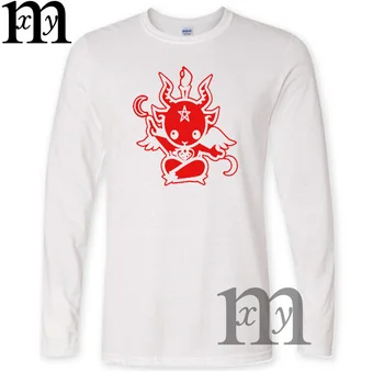 Ny Efterår og vinter Sataniske Baphomet tegneserie T-Shirt Mænd bomuld med Lange ærmer Trykt T-shirt Brand t-shirt T-shirt