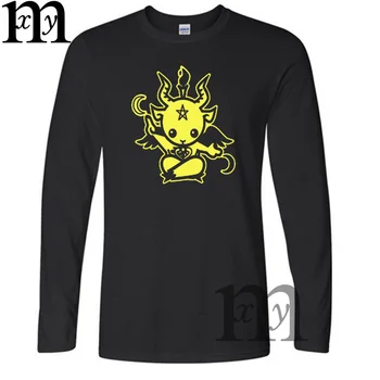 Ny Efterår og vinter Sataniske Baphomet tegneserie T-Shirt Mænd bomuld med Lange ærmer Trykt T-shirt Brand t-shirt T-shirt