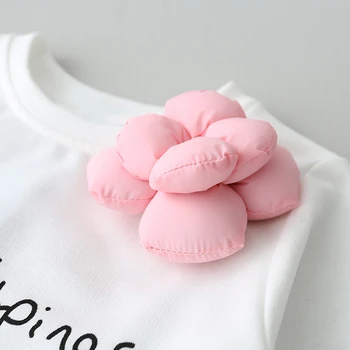 Ny fond 2017 baby piger breve udskrive langærmet T-shirt + kort nederdel, der passer med en corsage