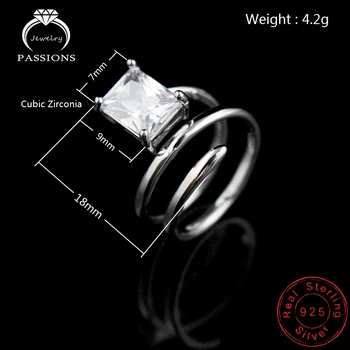 Ny Mode 925 Sterling Sølv Cubic Zirconia Ring Twist Åbne Bred Justerbar Dobbelt Lag Ringe Til Kvinder Ring Smykker Gave