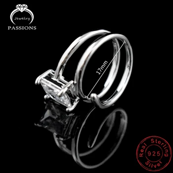 Ny Mode 925 Sterling Sølv Cubic Zirconia Ring Twist Åbne Bred Justerbar Dobbelt Lag Ringe Til Kvinder Ring Smykker Gave