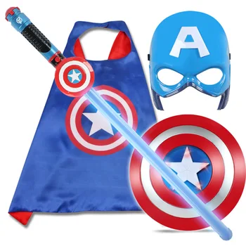 Ny Mode Avenger superhelt kaptajn amerika Steve Rogers figur Light-Emitting & Lyd Cosplay ejendom Legetøj Metallisk Skjold