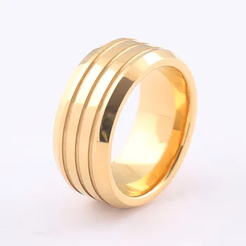 Ny Mode Guld Mænds Ring Cool Smykker Klassisk Simpel Tungsten Stål Ring Klassiske wolframcarbid smykker