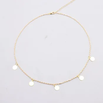 Ny mode smykker kæde link Runde ark choker halskæde gave til kvinder girl N1793