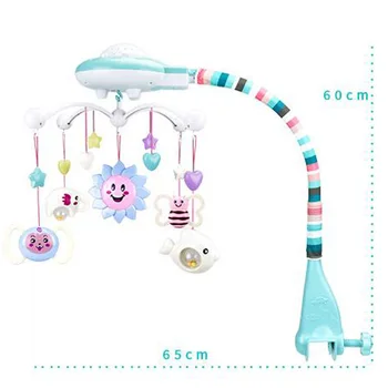 Ny nyfødte projektion musik roterende baby seng klokken 0-1 år gamle baby legetøj klokkeringning klokke hængende baby rangle legetøj